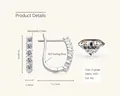 U-förmige 925 Sterlingsilber Moissanit Ohrringe mit D-Farbe VVS1 Steinen und 2,5mm Breite - 0,3+0,3 Karat / Weiß