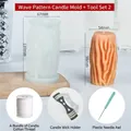 DIY candle making kit with wave pattern silicone mold and essential crafting tools - Wavy Candle Mold + Tool Set 2
