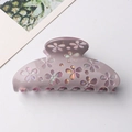 Lavender hollow flower hair claw clip with holographic finish and glossy texture - Light Purple