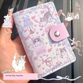 Cat Tailor Shop theme tissue box holder in white PU leather with pink magnetic buckle - Cat Tailor - 20 Slots