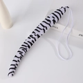 Gestreifter Plüsch-Tier-Schwanz für Cosplay mit weißem elastischem Band zum Tragen - Zebra Schwanz