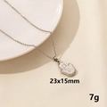 Silver Hamsa Hand pendant necklace in stainless steel with engraved palm details - Silver Textured Hamsa Hand Style (S908-S+N22-S)
