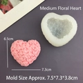 3D heart flower silicone mold for mousse cakes, candles, and DIY fondant crafts - Medium Flower Heart
