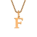 Polished rose gold letter F pendant necklace with elegant box chain for women - Letter F-Rose Gold