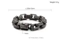 Macro detail of men's stainless steel curb bracelet with vintage floral carvings - Antique Silver (KB118463-BDJX)