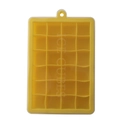 Yellow 24-cavity silicone ice cube tray with lid and molded Ice Cubes text design - 24 Grids / Yellow (With Lid)