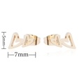 Orecchini a perno a doppio cuore in acciaio inossidabile dorato, 5mm per 7mm - 102 Cuore - Oro