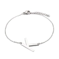 Gepolijste zilveren roestvrijstalen armband met een hoofdletter K als bedeltje - Letter K Stijl (KB116108-K)