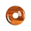 Tiger eye stone donut pendant with brown and yellow stripes for DIY jewelry making - Tiger's Eye