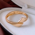 Minimalistisches goldenes geometrisches Armband mit Klappscharnier in einer Geschenkbox - Goldener Geometrischer Stil (168#)