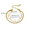 Double-layered 18K gold plated stainless steel chain bracelet with a 5cm extender - Double Layer Layered Chain (NB-B1163)