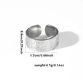 Detailed size view of silver punk ring with LOVE relief and hammered texture - TYR0334 / Silver LOVE Hammered