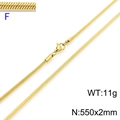 Golden snake bone chain necklace 550x2mm with lobster clasp and texture detail - Gold 550x2mm(KN203613-Z)