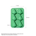 Green 6-cavity Christmas tree silicone baking mold with measurements 25.5x17.3cm - YH001 6-Cavity Christmas Tree Mold / Green