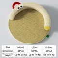 Woven rattan cooling pet bed for dogs and cats with cartoon eyes and thick sponge padding - M (40*40cm) / Pillow Style - Yellow