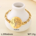 Bracciale albero della vita in acciaio inossidabile placcato oro 18 carati - Oro (KB202872-Z)