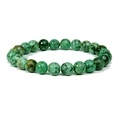 Natural 8mm green tiger eye stone beaded bracelet with dark speckled mineral textures - African Pine Stone
