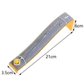 Curved display stand for necklaces in grey microfiber and yellow metal frame 21cm - Gray