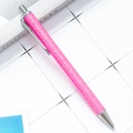 Sparkly glitter ballpoint pen in pink with silver metal clip and push button mechanism - Fresh Rose Red (Silver Parts)