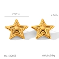 Detailansicht der 2,8 cm goldenen Stern-Ohrstecker mit 3D-texturierter Metalloberfläche - Gold