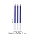 Pack de 5 recambios de bolígrafo azul de 14,1 cm con punta metálica de 0,7 mm para DIY - Recambios Azules (5 Piezas)