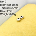 Size 7 vintage spacer bead detail: 8mm diameter, 5mm thickness, 3mm hole for DIY jewelry - Size 7