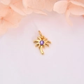 Macro shot of gold coconut tree pendant with purple zircon and ring for DIY jewelry - Purple Gemstone