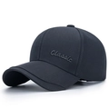 Casquette de baseball en coton bleu marine avec broderie 3D et coutures renforcées - Réglable / Gris