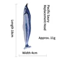 Saury fish feather cat wand replacement head with bell, 18cm printed fabric toy part - Pacific Saury / [product Attributes] This Product Is A Realistic Saury-shaped Pet Toy Replacement Head Suitable For Cats Using A Fishing Toy. Visually It Appears To Be Made Of Printed Fabric With Cotton Filling And The Appearance Realistically Replicates The Texture Of A Fish. The Specific Dimensions Shown In The Image Are 18cm In Length And 4cm In Width With A Weight Of Approximately 11g. It Features A Hanging Loop At The Top For Easy Attachment Of A Lanyard. [visual Presentation] The Image Uses A Typical White Background With Dimension Lines Making The Composition Intuitive. The Image Quality Is High The Subject Is Clear And The Printed Texture Is Detailed. Aesthetic Appeal Is Moderate With An Overall Score Of 7.5. The Visual Perception Is Somewhat Simplistic And There Is Room For Improvement In Overall Attractiveness; Background Texture Optimization Is Recommended. [text Content] Text Grouping: To_translate (length 18cm Width 4cm Saury Replacement Head Approx. 11g). It Is Recommended To Translate The Chinese To English (length 18cm Width 4cm Saury Replacement Head Approx. 11g) To Conform To Cross-border E-commerce Usage Habits. [logistics Label] None. This Product Is A Regular Knitted Stuffed Pet Product And Does Not Contain Batteries Liquids Or Magnetic Parts. [infringement Risk] Product Infringement: None Designed In The Shape Of A Natural Organism. Background Infringement: None. Probability Of Infringement [0.0]. [product Parameters] Identified Parameter Information: Length 18cm Width 4cm Weight Approx. 11g Product Type: Saury-shaped Replacement Part.