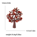 Dettagli della spilla Albero della Vita dimensioni 5,0 cm per 4,1 cm con strass rossi - Rosso