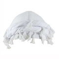 Turbante in cotone bianco con fodera in raso e nappe decorative per la cura dei capelli - Bianco