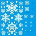 Detailed sizing chart for Christmas snowflake window stickers with dimensions and counts - X-01 (Approx 30*20cm)