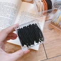 Elastici per capelli in beige e marrone con una custodia trasparente portaoggetti - Elastico per Capelli Costine Nero