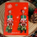 Orecchini pendenti schiaccianoci con strass colorati su una carta regalo festiva - Stile Schiaccianoci (Stile A)