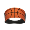 Detail of orange and black basketball texture sports headband with elastic fabric - Orange/Black-Basketball