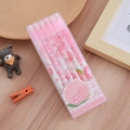 Set of 6 pink peach pattern 0.5mm mechanical pencils in a transparent box - 0.5mm / Peach (6 Pcs)