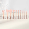 10-piece makeup brush set featuring pink synthetic bristles and peach aluminum ferrules - Small Candy Pink / 10 Pcs + OPP Bag