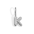Silver-colored bubble letter k pendant with vacuum plating for DIY jewelry making - Letter K / Silver