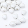 Perline di ceramica bianca a forma di cuore per la creazione di gioielli fai da te - Bianco