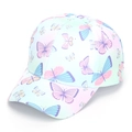 Kids' tie-dye baseball cap featuring pink and blue gradient colors with butterfly patterns - 52-54cm / 22# Blue Pink Butterfly