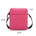 Bolso bandolera impermeable de tela oxford rojo rosa con correa ajustable negra - Rosa