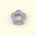 10mm silver flower DIY charm with sparkling rhinestones for pet collar accessories - 10mm / Rhinestone Flower
