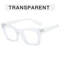 Modern transparent square frame glasses with anti-blue light clear plastic lenses - Transparent White