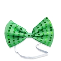 Sparkly green sequin bow tie with elastic strap for Saint Patrick's Day celebration - Green Sequin Bow Tie