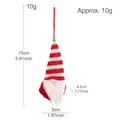 Knitted Christmas gnome ornament with red stripes and white beard, height 15cm - Knitted Gnome Mini Pendant C