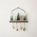 Nordic wooden Xmas wall hanging with mini trees and XMAS sign, 30cm height decoration - Large XMAS Sign