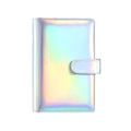 A6 Macaron binder notebook with holographic laser finish and snap closure - Laser Silver (Cover Only)
