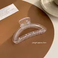 Pinza per capelli trasparente minimalista da 9 cm in acrilico per acconciature donna - 5# Molletta Trasparente Curva
