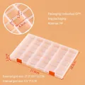 Transparent 36 compartment plastic storage box with orange buckles for small crafts - Thickened Fixed 36-Compartment (27.8x18.8x2.2cm)