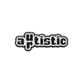 Spilla in smalto bianco con la parola autistic con cornice e scritte in metallo nero - Stile Scritta Autistico (QHXZ3044)